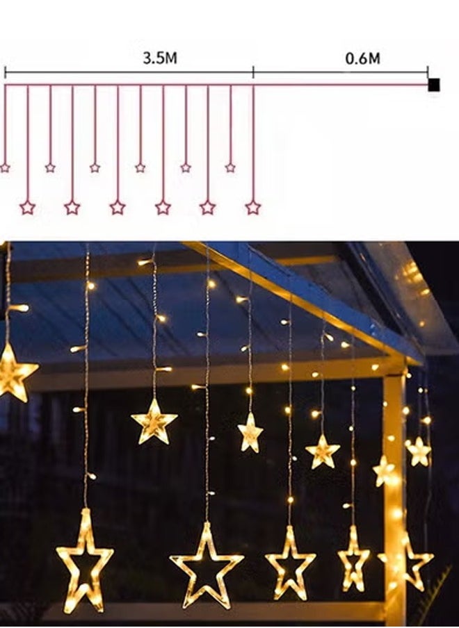 Topyich Home Decoration LED Star Lights, Curtain String Lights For Bedroom, 8 Lighting Modes, Waterproof Fairy Lights For Bedroom, Wedding, Party Decoration Gold  - Image 2