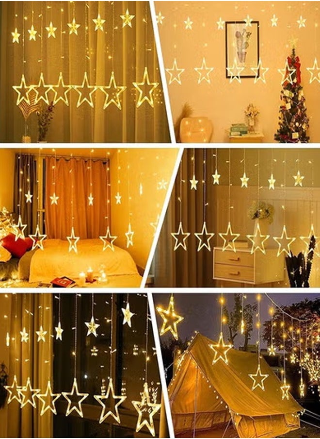 Topyich Home Decoration LED Star Lights, Curtain String Lights For Bedroom, 8 Lighting Modes, Waterproof Fairy Lights For Bedroom, Wedding, Party Decoration Gold  - Image 3