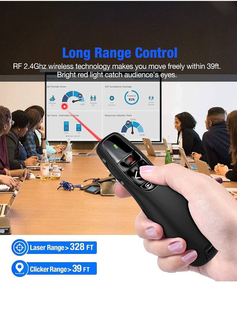 Arabest PowerPoint Presentation Clicker - R400 2.4Ghz USB Wireless Presenter with Red Laser Pointer for Windows and Mac, Remote Control for Slideshows, Keynote and More  - Image 3