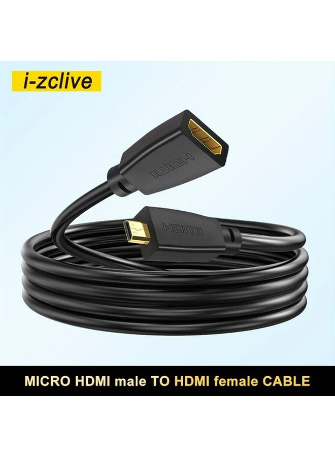 كابل مايكرو HDMI إلى HDMI، 4.9 قدم، 18 جيجابت/ثانية، 4K بتردد 60 هرتز، HDR، مُطلي بالذهب، جاهز للإيثرنت - Image 2