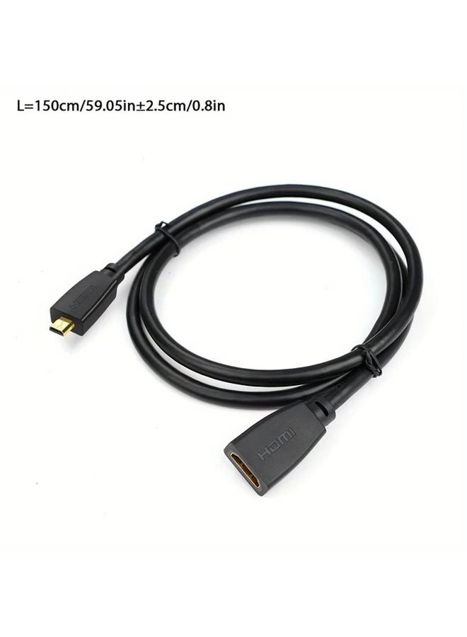كابل مايكرو HDMI إلى HDMI، 4.9 قدم، 18 جيجابت/ثانية، 4K بتردد 60 هرتز، HDR، مُطلي بالذهب، جاهز للإيثرنت - Image 1