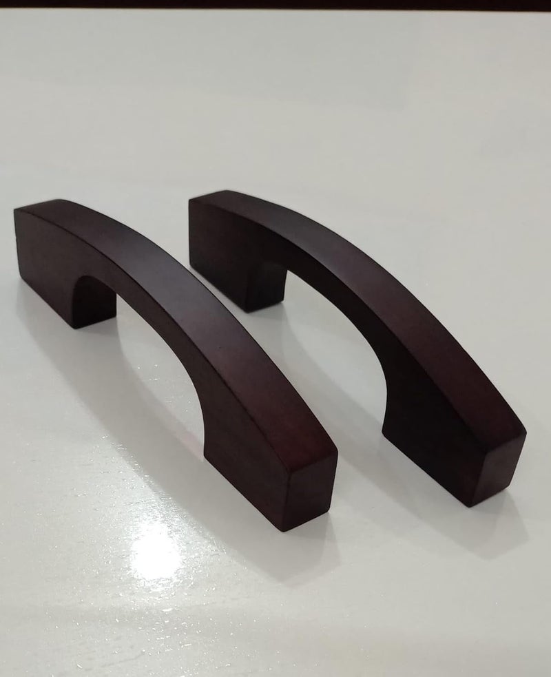 Interior HUT 3 Natural Brown Wooden Handle Solid Teak Wood for Wardrobe Handles Doors Handle Cabinet Handles Drawers Handles Pull Handle 1 Pieces 6 Inches  - Image 5