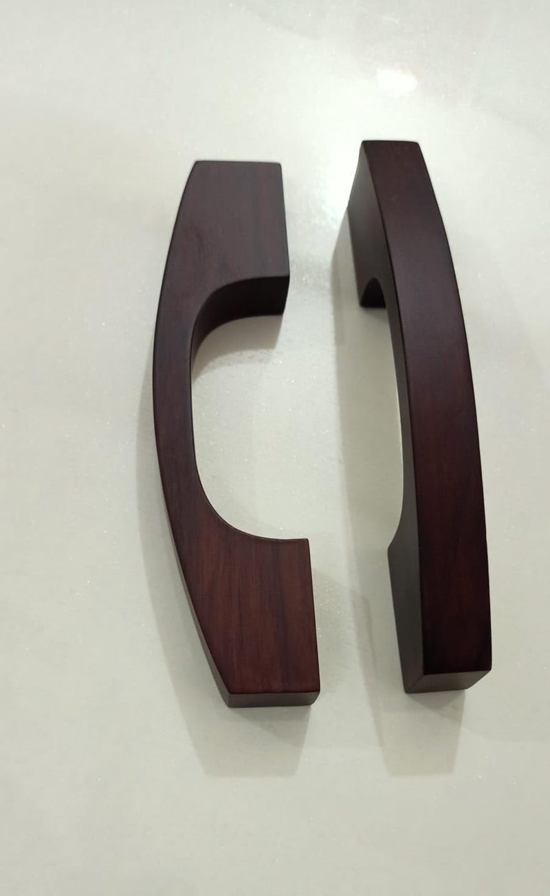 Interior HUT 3 Natural Brown Wooden Handle Solid Teak Wood for Wardrobe Handles Doors Handle Cabinet Handles Drawers Handles Pull Handle 1 Pieces 6 Inches  - Image 3