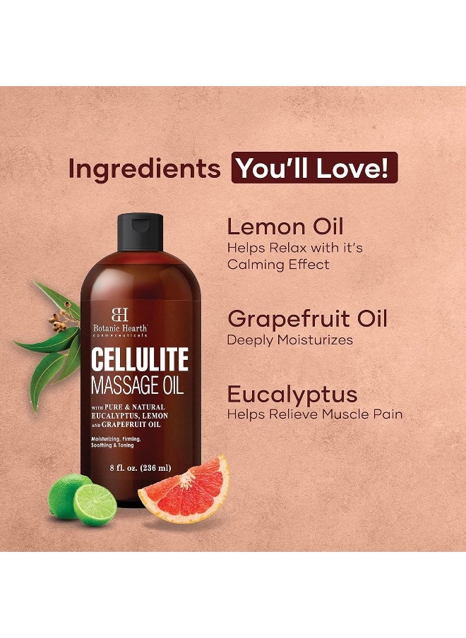 Botanic Hearth Botanic Hearth Cellulite Massage Oil - Cellulite Oil for Thighs - Unique Blend of Massage Essential Oils - Improves Skin Tone, Skin Firmness & Tightness - 8 fl oz  - Image 2