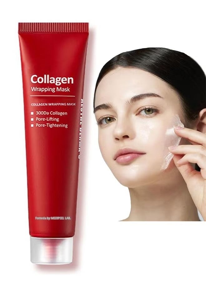 MEDIPEEL Collagen Wrapping Mask, 300Da Collagen, Pore Lifting, Pore Tightening, Glowy Skin, Skin Elasticity, Pore Lifting, Moisture Face Mask - Image 1