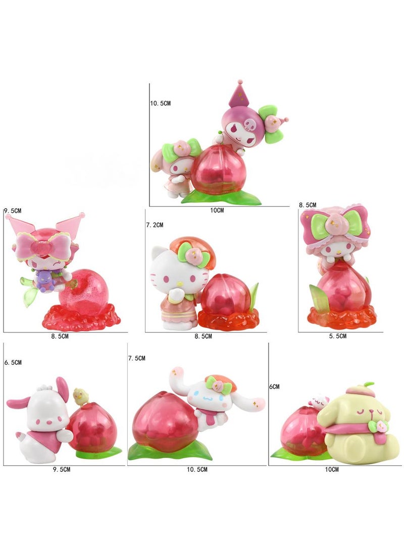 XiuWoo Kawaii Sanrio Figure My Melody kuromi Figure Birthday Party Supplies, Cinnamon Cupcake Toppers, Cute Mini Figure Toys Birthday Party Favor For Kids Fans Collection Bouquet Desk Decor - Image 1