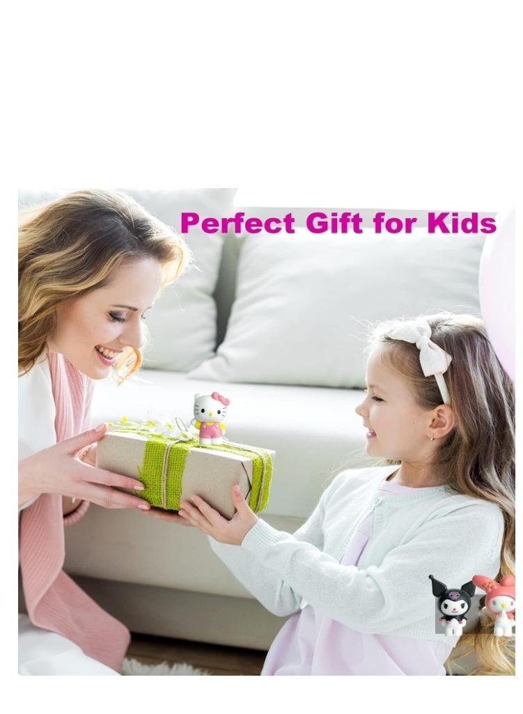 XiuWoo Kawaii Sanrio Figure My Melody kuromi Figure Birthday Party Supplies, Cinnamon Cupcake Toppers, Cute Mini Figure Toys Birthday Party Favor For Kids Fans Collection Bouquet Desk Decor - Image 3