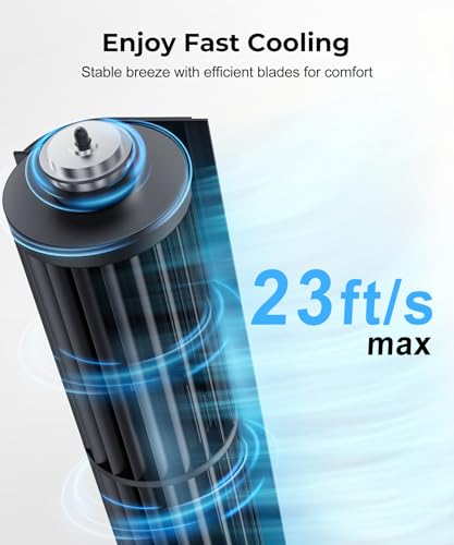 Abolee Tower Fan, 23ft/s Desk Fan, 70° Oscillating Desk Fan, Standing Table Fan with 3 Modes, 2026 New 13" Bladeless fan for Bedroom, Home,Office - Image 3