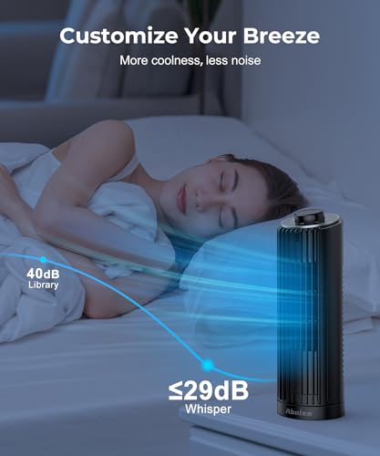 Abolee Tower Fan, 23ft/s Desk Fan, 70° Oscillating Desk Fan, Standing Table Fan with 3 Modes, 2026 New 13" Bladeless fan for Bedroom, Home,Office - Image 5