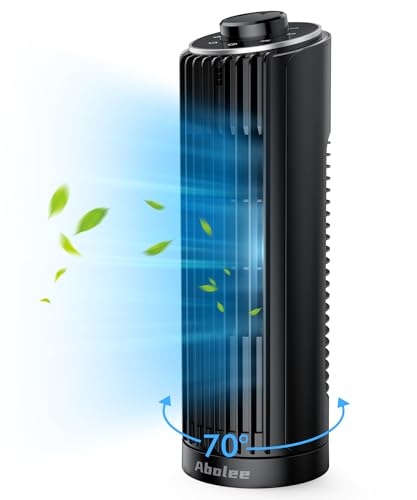 Abolee Tower Fan, 23ft/s Desk Fan, 70° Oscillating Desk Fan, Standing Table Fan with 3 Modes, 2026 New 13" Bladeless fan for Bedroom, Home,Office - Image 1