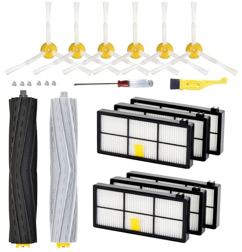 ANBOO Replacement Parts for iRobot Roomba 800 900 Series 805 860 870 871 880 890 960 980 985 Vacuum Accessories, Replenishement Kit with 1 Debris Extractor 6 Filters 6 Side Brushes & Screws 14 Pack - Image 1