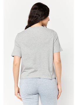 Reebok Women Sportswear Fit Short Sleeve Outdoor Crop T-Shirt, Grey  - Image 2