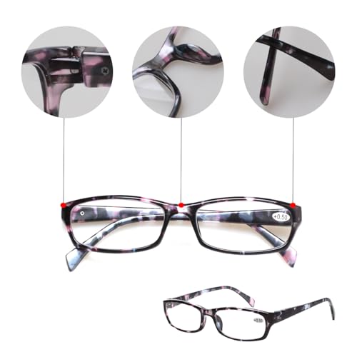 Kerecsen Reading Glasses 5 Pairs Fashion Ladies Readers Spring Hinge with Pattern Print Eyeglasses for Women (Mix Color -2, 1.75) - Image 3