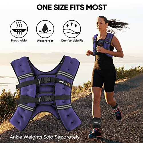 APEXUP 20lbs Weighted Vest Men Women, Weight Vest for Women Workout Equipment for Strength Training Running (Purple) - Image 5