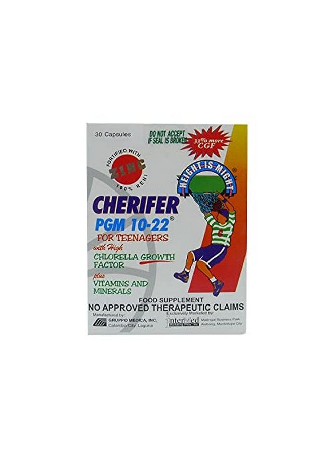 Cherifer Pgm 10-22 Capsules With Zinc For Teenagers With Chlorella Growth Factor,And Taurine 30 Capsules 