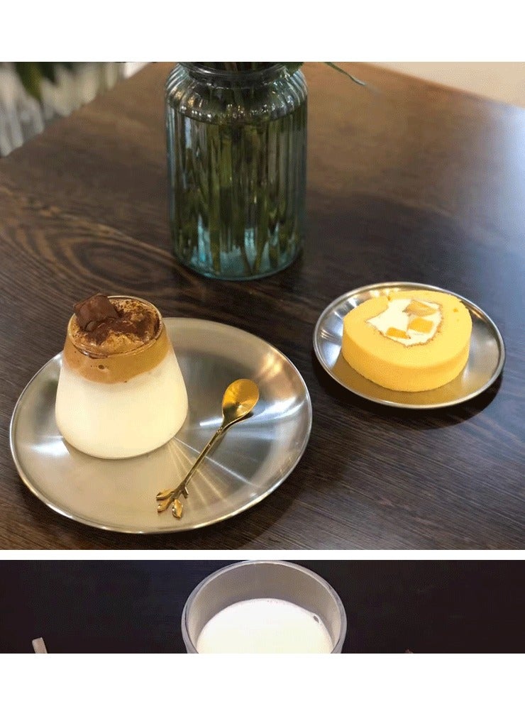 TDAO Stainless Steel Gold Serving Tray, Nordic Style Circular Breakfast Tray, Fruit Decorative Platter, Tea Snack Tray, Serving Display Tray,  Candle Decoration Tray, Jewelry/Make up/Perfume Mirror Dish Plate for Family Party, Decor and Festival (Diameter 30cm x 1.9cm/11.8" x 0.748") - Image 4