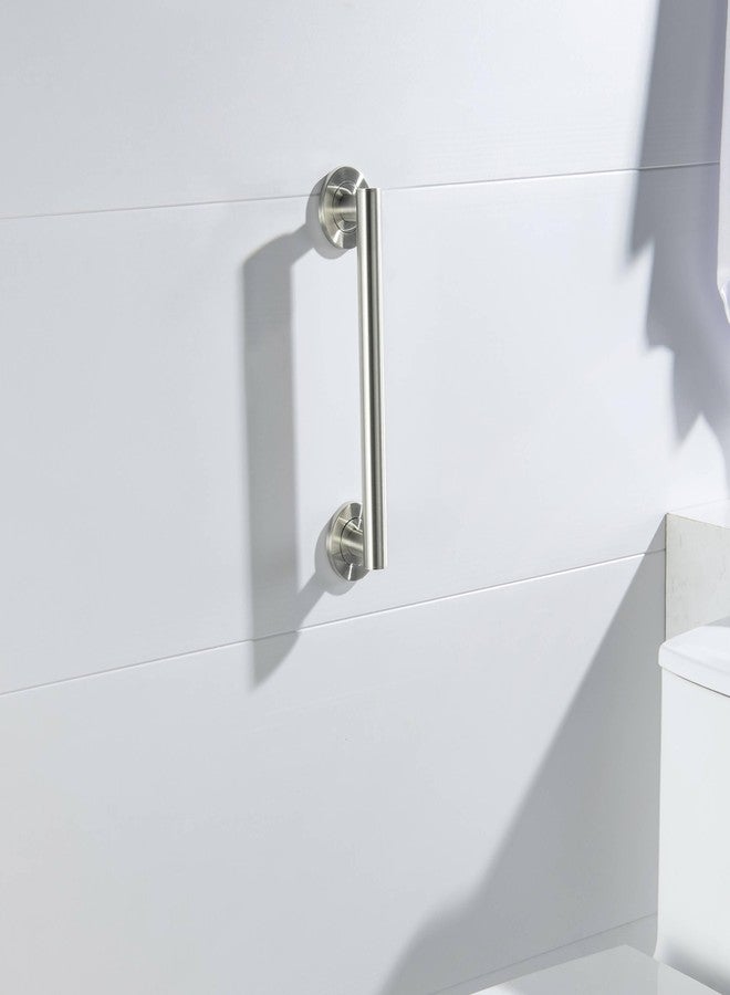 KIBI 12 Inch Stainless Steel Bathroom Safety Grab Bar | Straight Shaped Grab Bar for Bathtubs and Showers, Shower Safety Grab Bars for Seniors, Wall Mounted Anti-Slip Support (Brushed Nickel, KGB1112) - Image 3