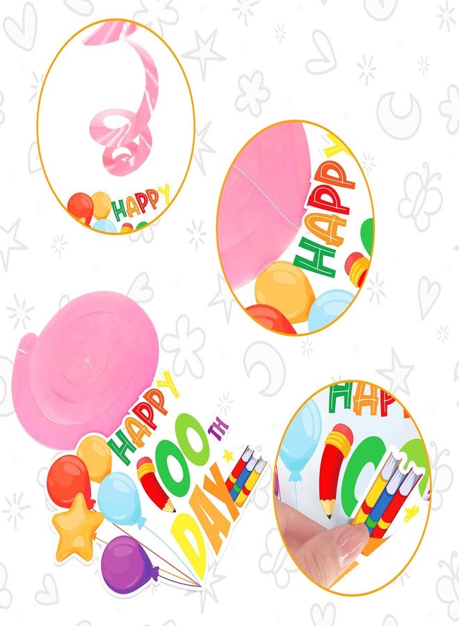 KALEFO 100 Days of School Decorations 30Pcs Colorful Happy 100th Day Decor Ceiling Hanging Foil Swirls Kindergarten Preschool Primary High Party Supplies Favors - Image 3