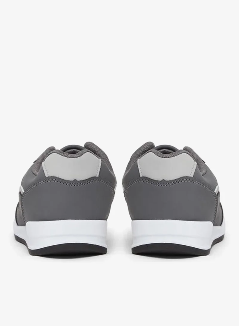 Styli Grey Men Grey Panelled Lace-Up Sneakers for Men | Best Price UAE