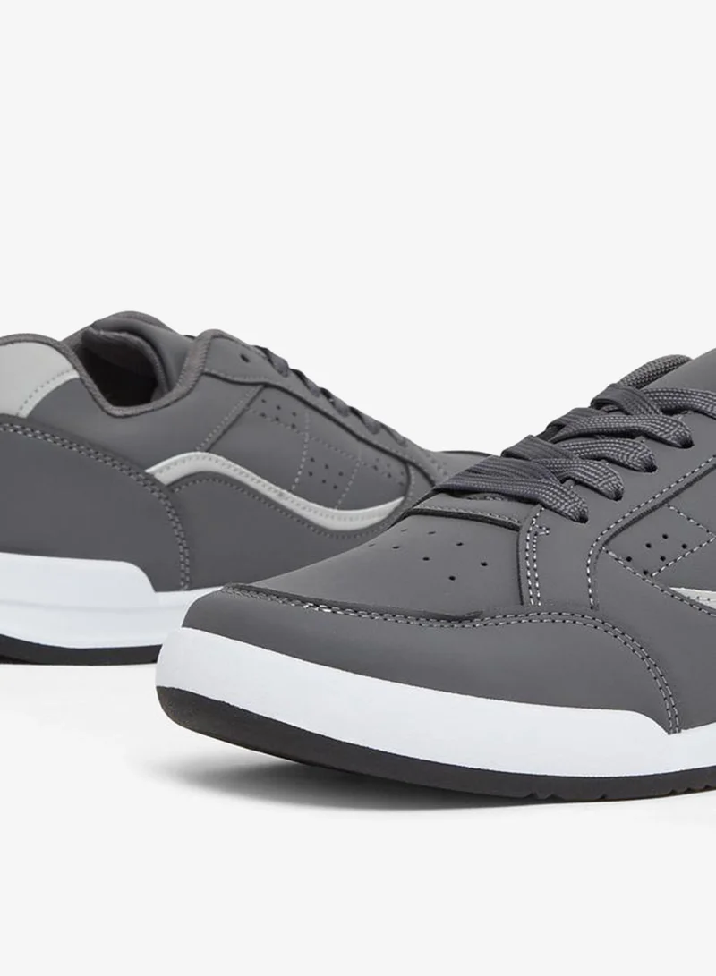 Styli Grey Men Grey Panelled Lace-Up Sneakers for Men | Best Price UAE