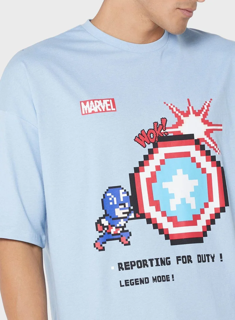 Marvel  Captain America Oversize T-Shirt for Men | Best Price UAE