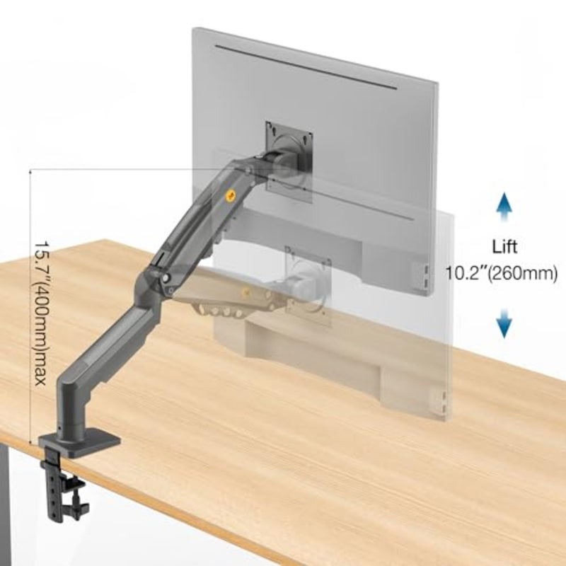 Monitor Mount, Fits 4.4 to 19.8lbs Computer Monitors, Adjustable Stand with Tilt Rotation Swivel Function, Desk Mount F80 - Image 4