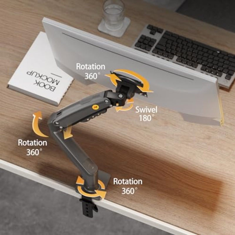 Monitor Mount, Fits 4.4 to 19.8lbs Computer Monitors, Adjustable Stand with Tilt Rotation Swivel Function, Desk Mount F80 - Image 3