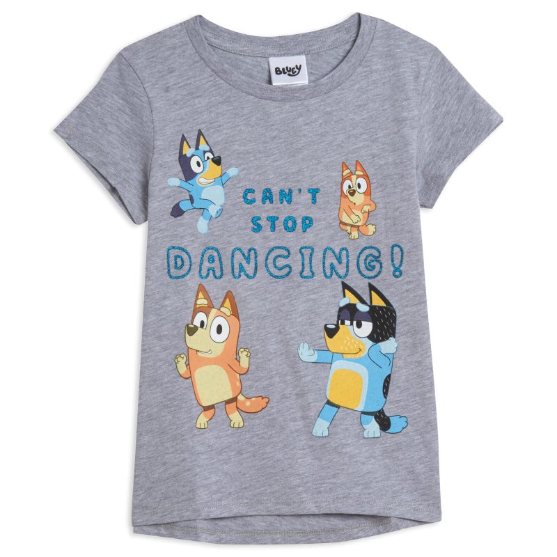 Bluey Family Bingo Bandit Mom Little Girls Graphic T-Shirt Gray 5-6 - Image 1