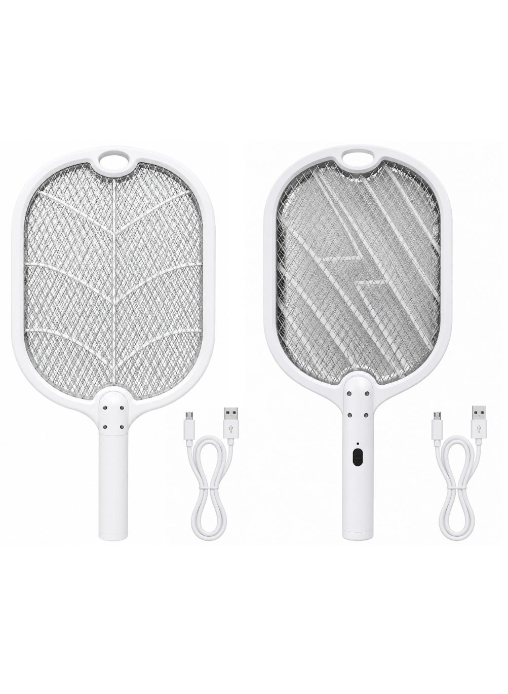 Electric Fly Swatter, 3500V USB Rechargeable Fly Killer Bug Zapper Racket with Charging Base, Home and Outdoor Mosquito Killer with LED Light for Mosquitoes, Flies, Bees, Moths (White)