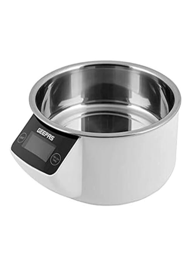 Geepas Digital Kitchen Scale - Kitchen Food Scale Lcd Screen with Backlight and Multifunction Weight Scale with Removable Stainless Steel Bowl, 11 lb/5kg | 2 Years Warranty