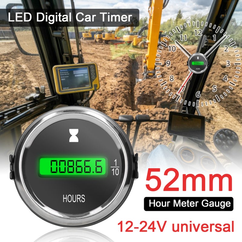 Hour Meter: 12-24V Universal Voltage - High-Durability Corrosion-Resistant Anti-Aging Time Tracking Gauge for Construction Trucks, Marine Boats, Mechanical Equipment - Image 4