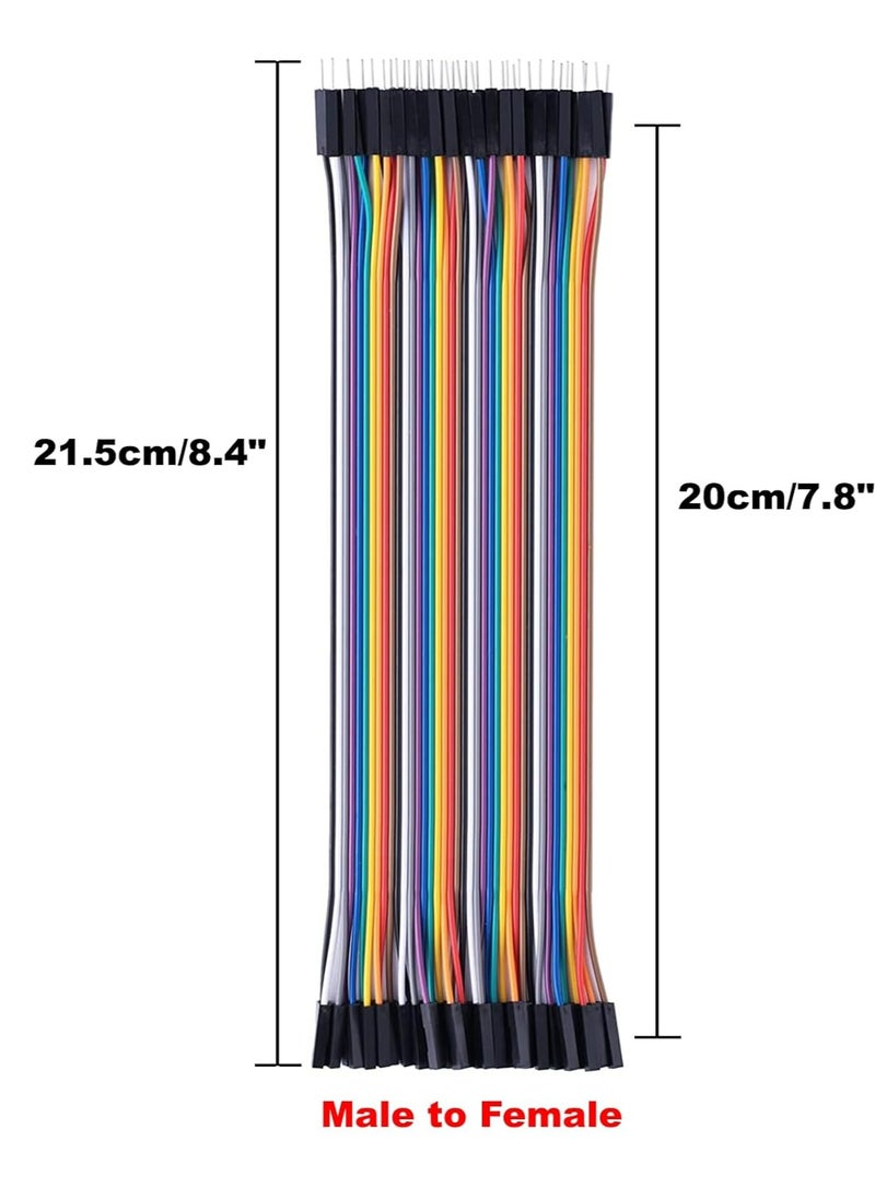 120pcs 20cm Multicolored Dupont Wire 40pin Male to Female, 40pin Male to Male, 40pin Female to Female Breadboard Jumper Ribbon Cables Kit Compatible with Arduino Projects - pzsku/Z30E4A42C744250E295A4Z/45/_/1715941729/e0bbf486-0aaf-4dbe-9272-067a49a10777