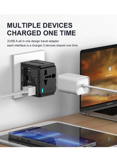 Generic Universal Travel International Adapter - Multifunction Worldwide Charger Power Adapter - Wall Charger AC Plug Adaptor with Dual 2.4A USB Port Plug Socket  - Image 3