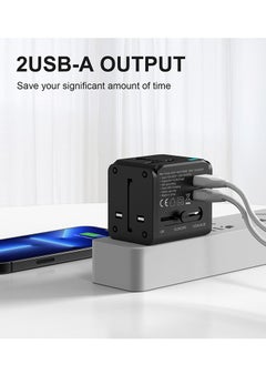Generic Universal Travel International Adapter - Multifunction Worldwide Charger Power Adapter - Wall Charger AC Plug Adaptor with Dual 2.4A USB Port Plug Socket  - Image 4