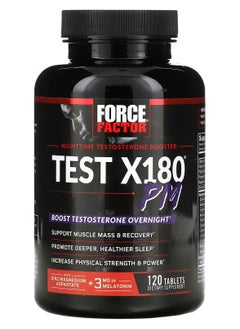 Force Factor Test X180 PM Testosterone Booster for Men, Overnight Testosterone Supplement to Build Muscle, Increase Strength, and Promote Deeper, Healthier Sleep and Recovery, Force Factor, 120 Tablets  - Image 3