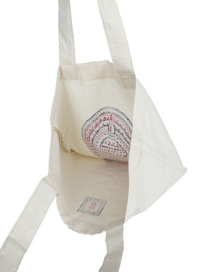 INDHA Kathakali Dance Art Form Face Block Printed Multipurpose Tote Bag - Image 5
