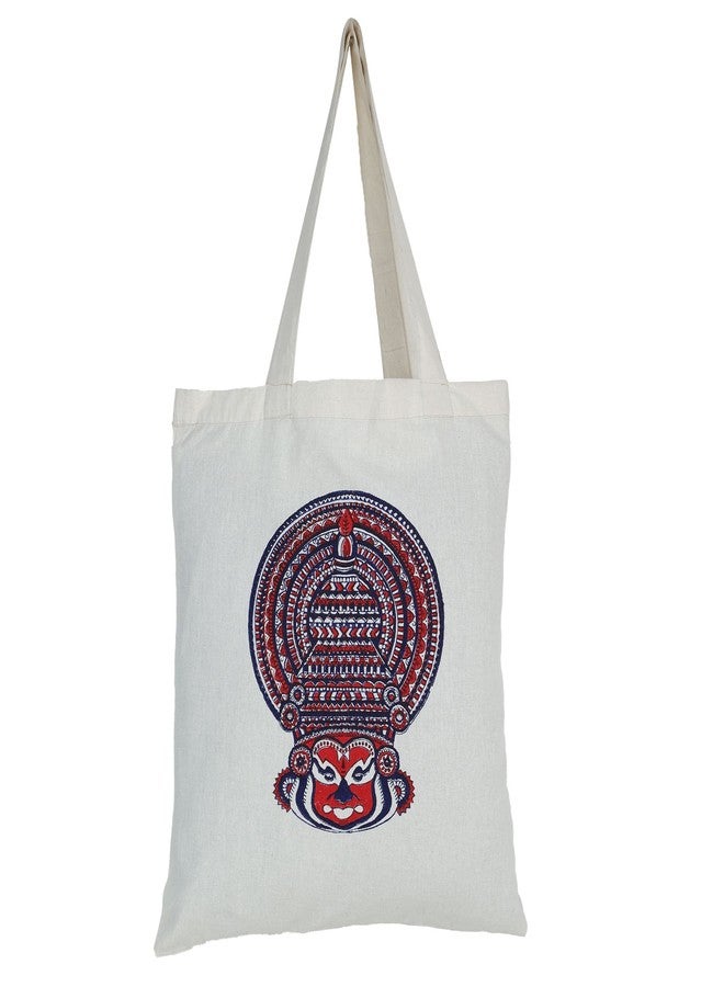 INDHA Kathakali Dance Art Form Face Block Printed Multipurpose Tote Bag - Image 1