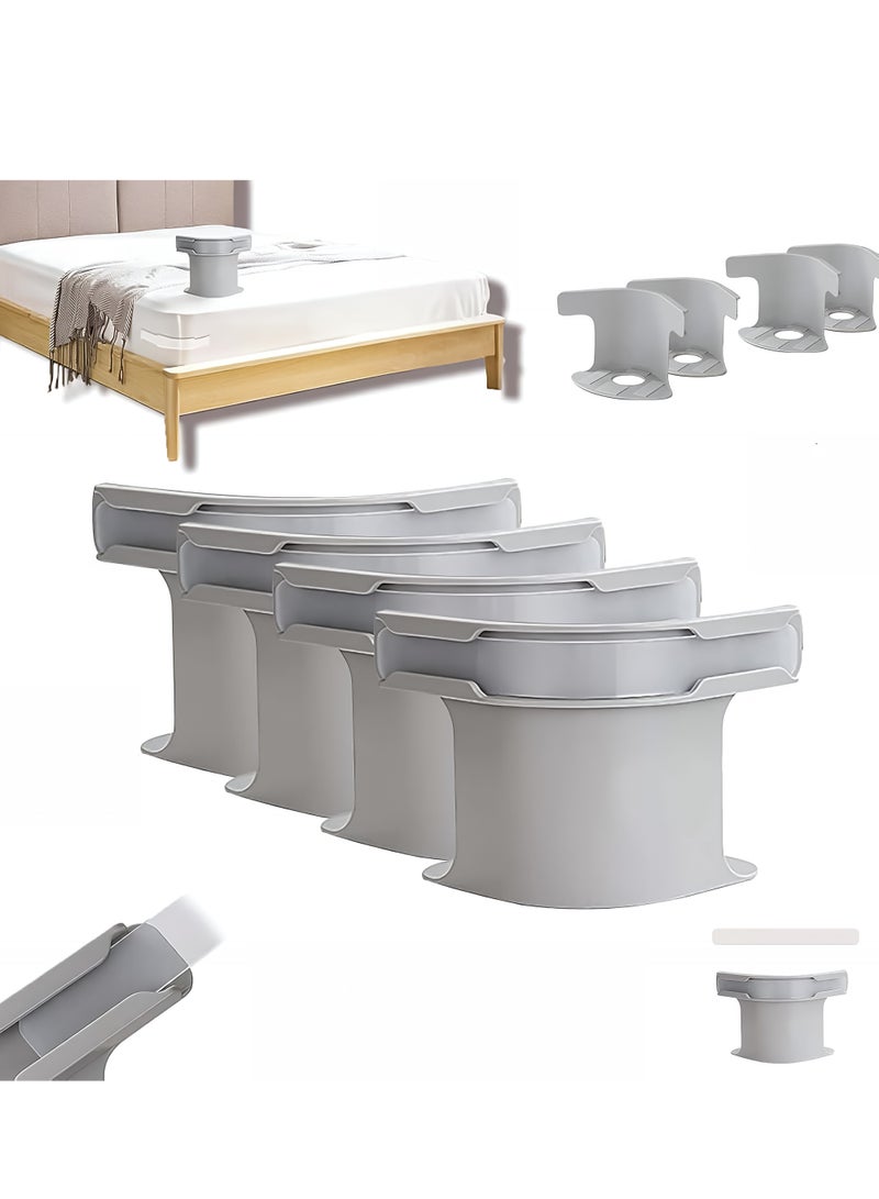 Bed Sheet Holder Set with Lock Strips – 4pcs Fitted Sheet Clips with Non-Slip Design – Heavy Duty Bed Sheet Fasteners for All Mattress Sizes – Grey - Image 1