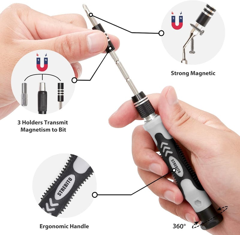 STREBITO Precision Screwdriver Set 142-Piece Computer Tool Kit Magnetic Screwdriver Set Laptop Screwdriver Kit Electronic Repair Kit Tech Toolkit for PC, Phone, Macbook, Nintendo, PS4, Xbox Controller - Image 3