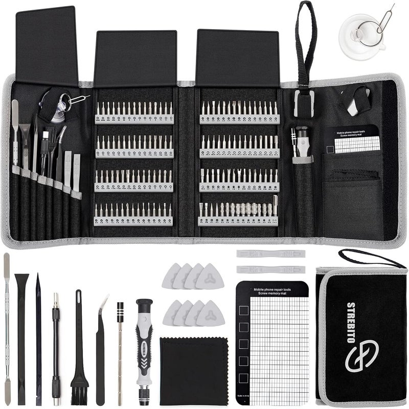 STREBITO Precision Screwdriver Set 142-Piece Computer Tool Kit Magnetic Screwdriver Set Laptop Screwdriver Kit Electronic Repair Kit Tech Toolkit for PC, Phone, Macbook, Nintendo, PS4, Xbox Controller - Image 1