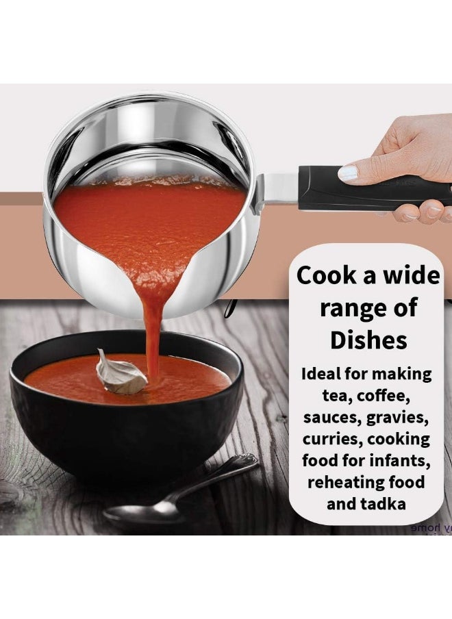 1.5 Liters Stainless Steel Saucepan With Glass Lid,Silver