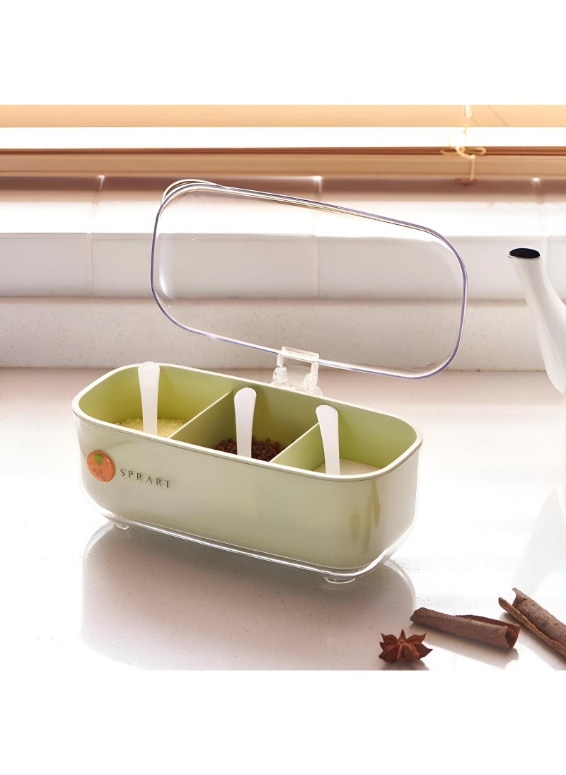 Generic Acrylic Spice Rack - Comprehensive Storage Solution With Lids, Salt Dispensing Units, And Spoon Tools, Designed For Extended Use And Maintaining Freshness In Your Pantry  - Image 1