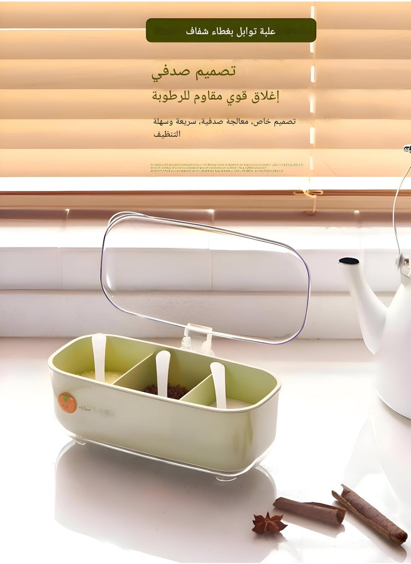 Generic Acrylic Spice Rack - Comprehensive Storage Solution With Lids, Salt Dispensing Units, And Spoon Tools, Designed For Extended Use And Maintaining Freshness In Your Pantry  - Image 3