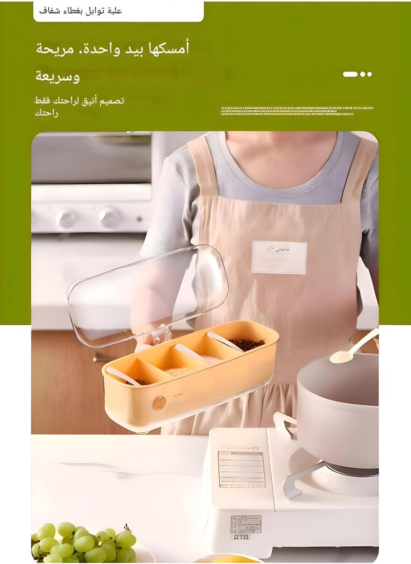 Acrylic Spice Rack - Comprehensive Storage Solution With Lids, Salt Dispensing Units, And Spoon Tools, Designed For Extended Use And Maintaining Freshness In Your Pantry