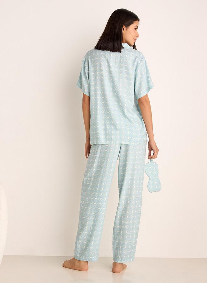 سبلاش فيڤ قميص مطبوع مع بيجامة وقناع للعين - Image 3