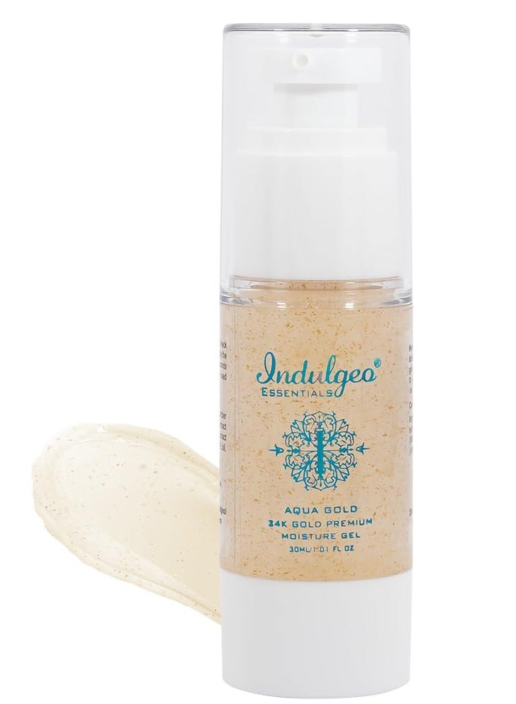 Indulgeo Essentials Aqua Gold 24K Gold Premium Moisturizer Gel 30ML Moisturize All Skin Types - Image 1