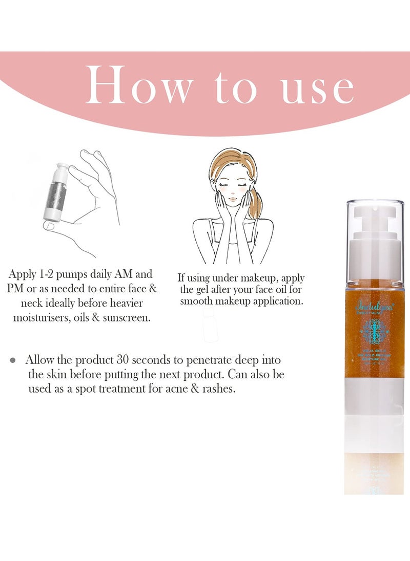 Indulgeo ESSENTIALS Indulgeo Essentials Aqua Gold 24K Gold Premium Moisturizer Gel 30ML Moisturize All Skin Types  - Image 3