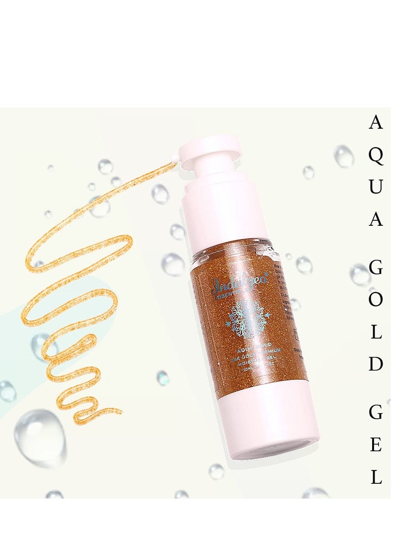Indulgeo ESSENTIALS Indulgeo Essentials Aqua Gold 24K Gold Premium Moisturizer Gel 30ML Moisturize All Skin Types  - Image 4