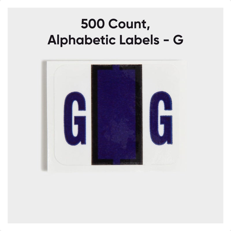 Smead BCCR Bar-Style Color-Coded Alphabetic Label, G, Label Roll, Violet, 500 Labels per Roll, (67077) - Image 2