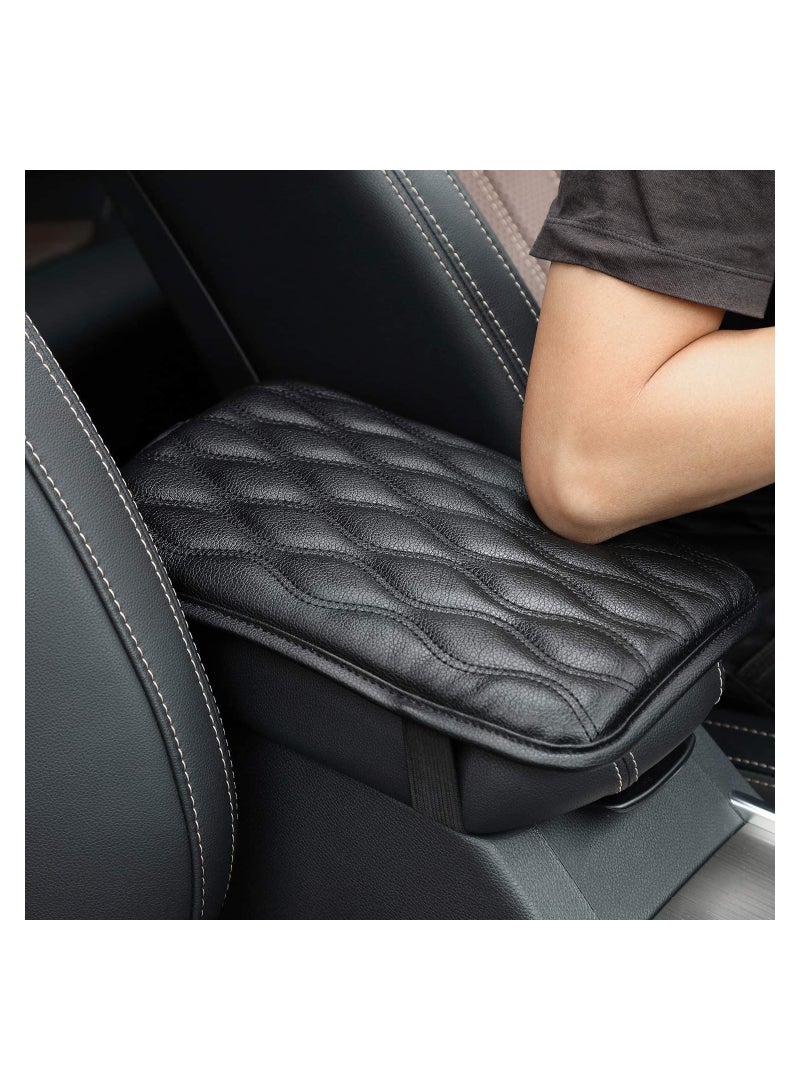 Zikra Auto Center Console Cover Console Cover Armrest Pads PU Leather Car Armrest Seat Box Pad Cushion Protector Universal Fit - Image 2